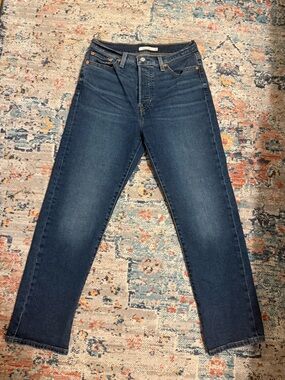 Levi's Mid-Dark Blue Straight Leg Jeans- Wedgie straight